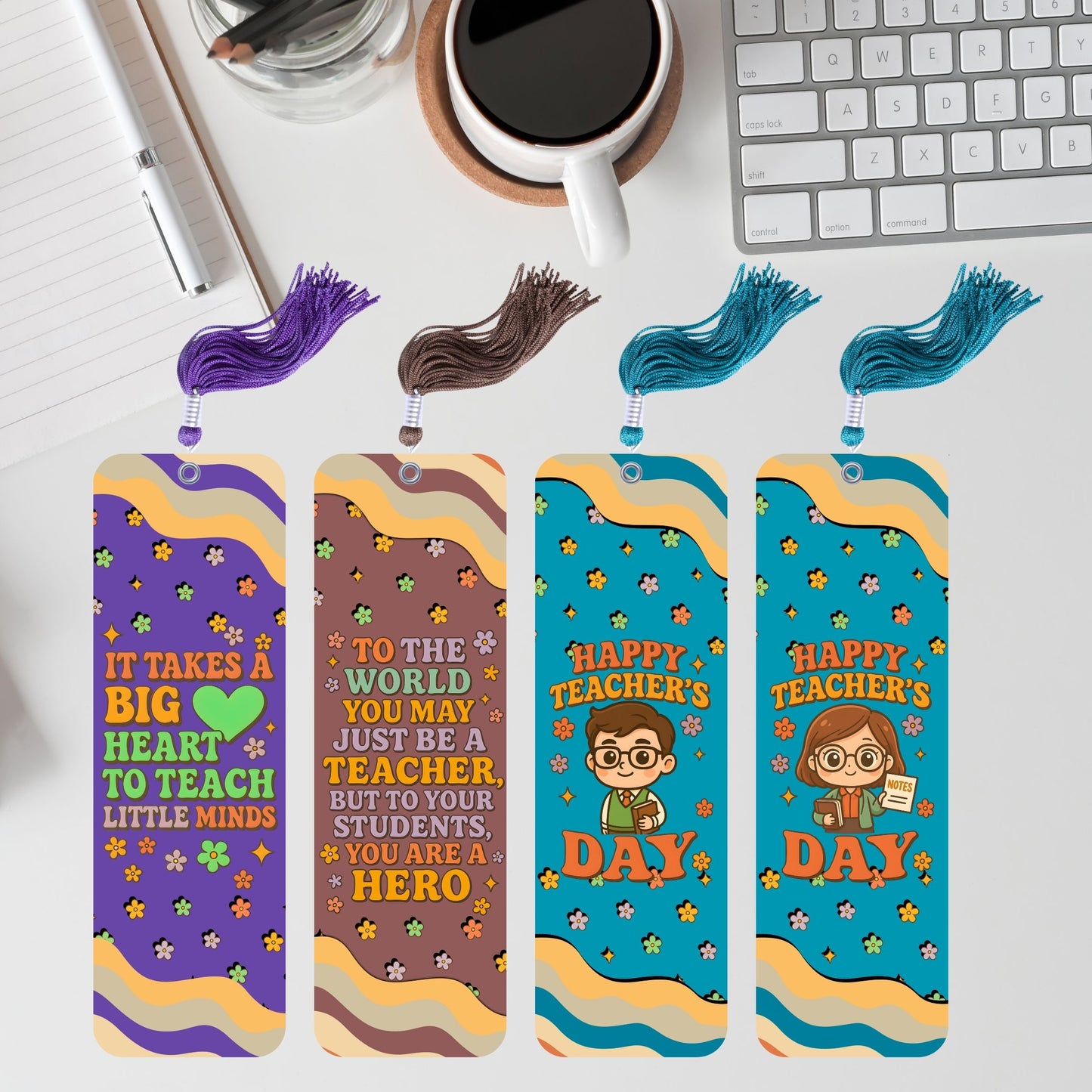 Teacher's day Retro Bookmark
