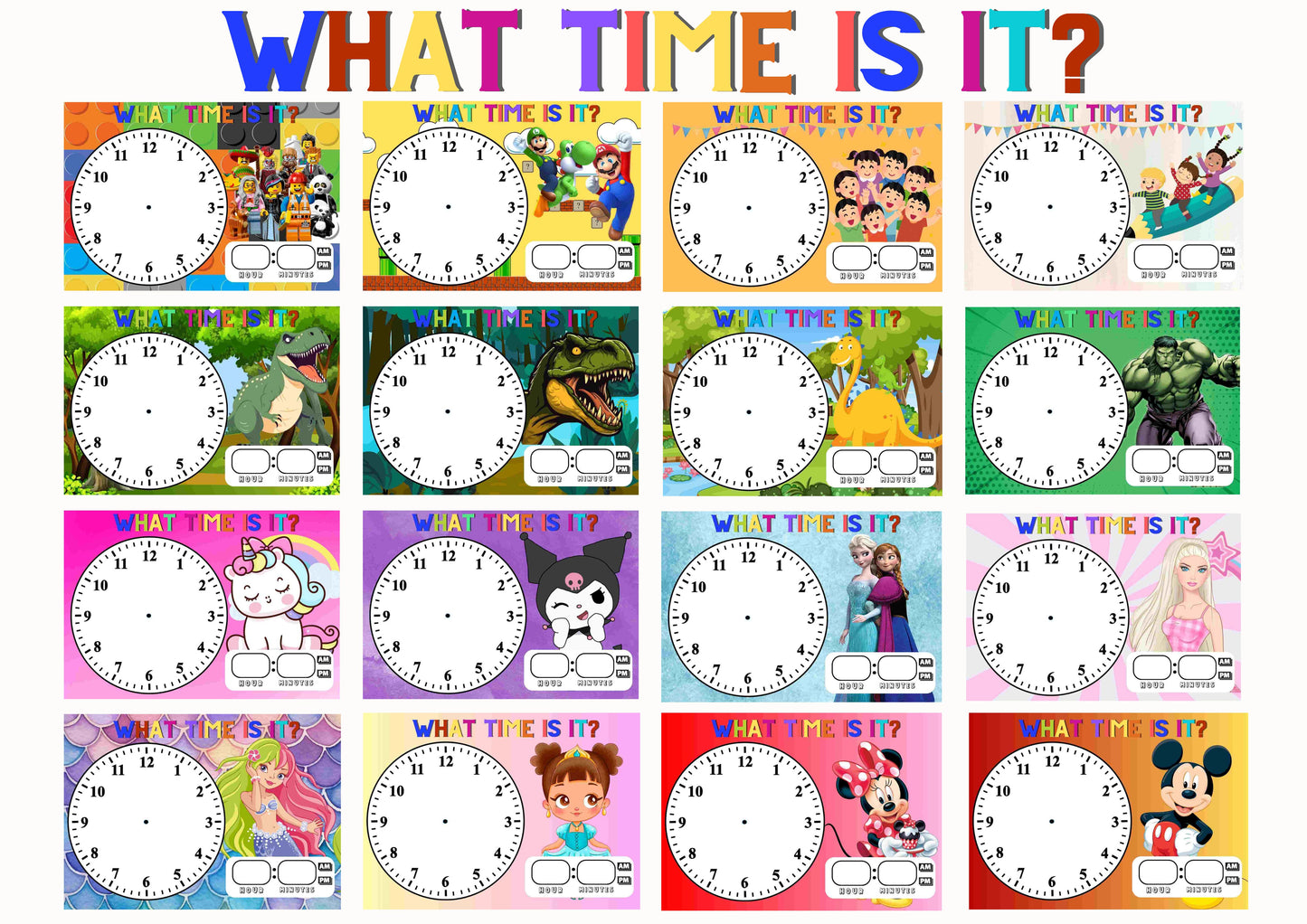 What time is it? Laminated Clock