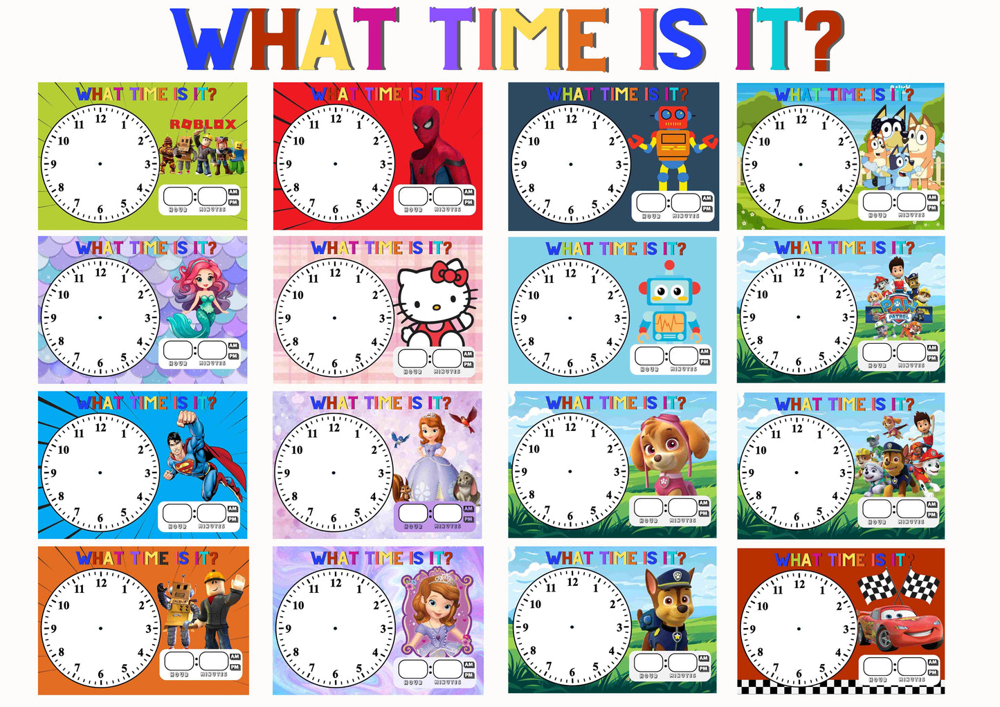 What time is it? Laminated Clock