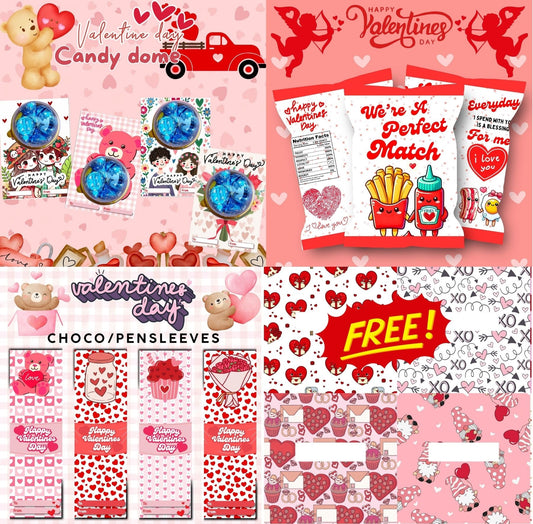Valentines Bundle (FREE floral clip Backcard)