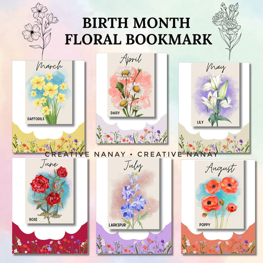 FLORAL BIBLE VERSE/BIRTH FLOWER BY MONTH BOOKMARK