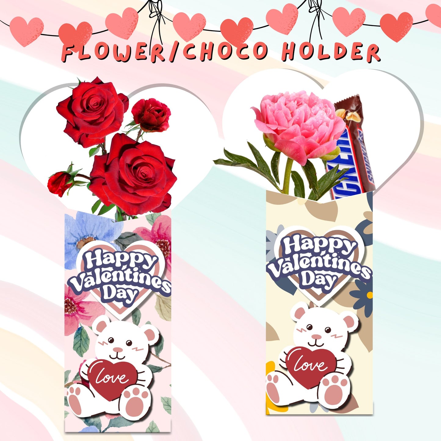 Valentines Flower/choco holder