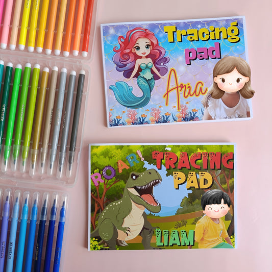 Dinosaur & Mermaid theme Tracing pad a5
