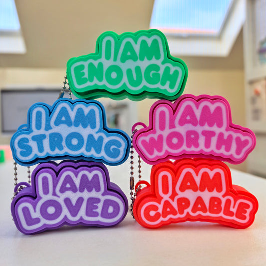 Affirmation Clicker Fidget & flat Keychain ‼️STL file only